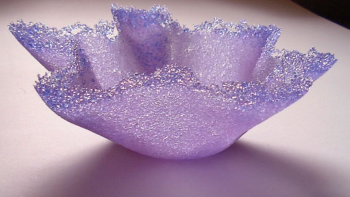 Glass Purple Bowl made of sculpted glass